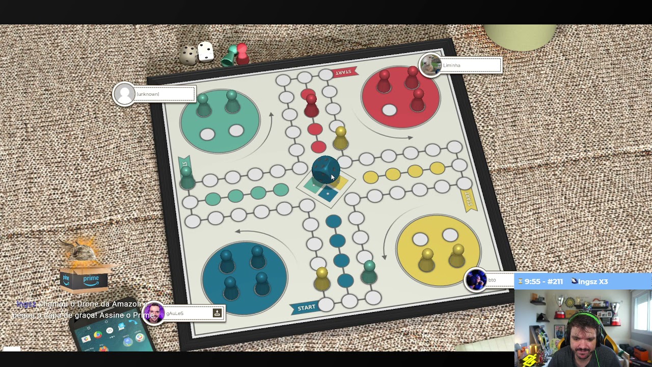 Gaules,Bt0,Liminha e Lindinho No Ludo #2