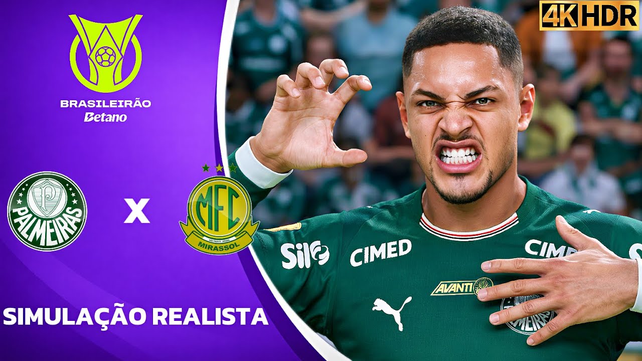 Palmeiras vs Mirassol | Brasileirão 2026| Simulação 4K Ultra HD (60FPS) Pes 2021 Gogosz Patch.