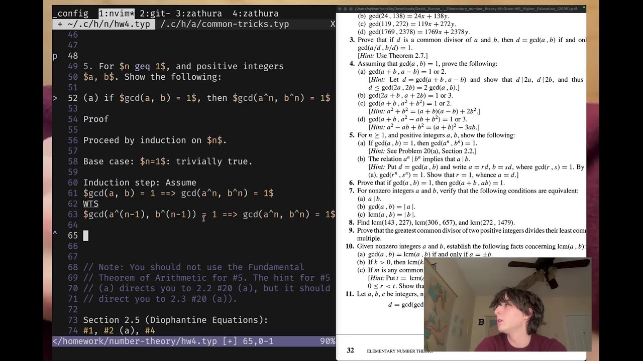 Math homework stream