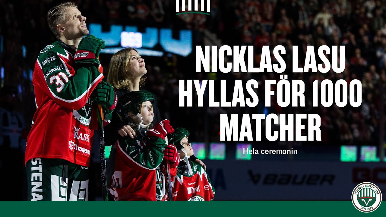 Nicklas Lasu hyllas för 1000 matcher – hela ceremonin