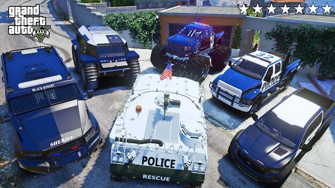GTA 5 -  Stealing HEAVY POLICE Cars with Franklin!