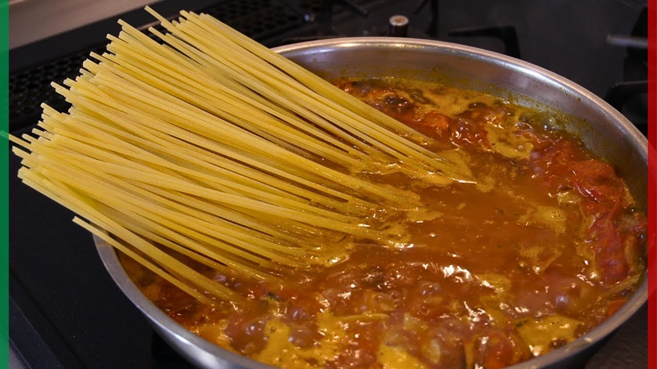 【トマトの旨味だしでパスタを煮込む】ローストトマトのスパゲッティ【Spaghetti col pomodoro arrostito】