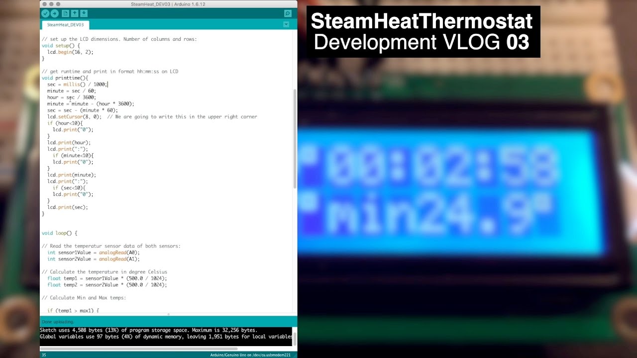 03 - Arduino 2 Temp Sensors With MinMax And Runtime