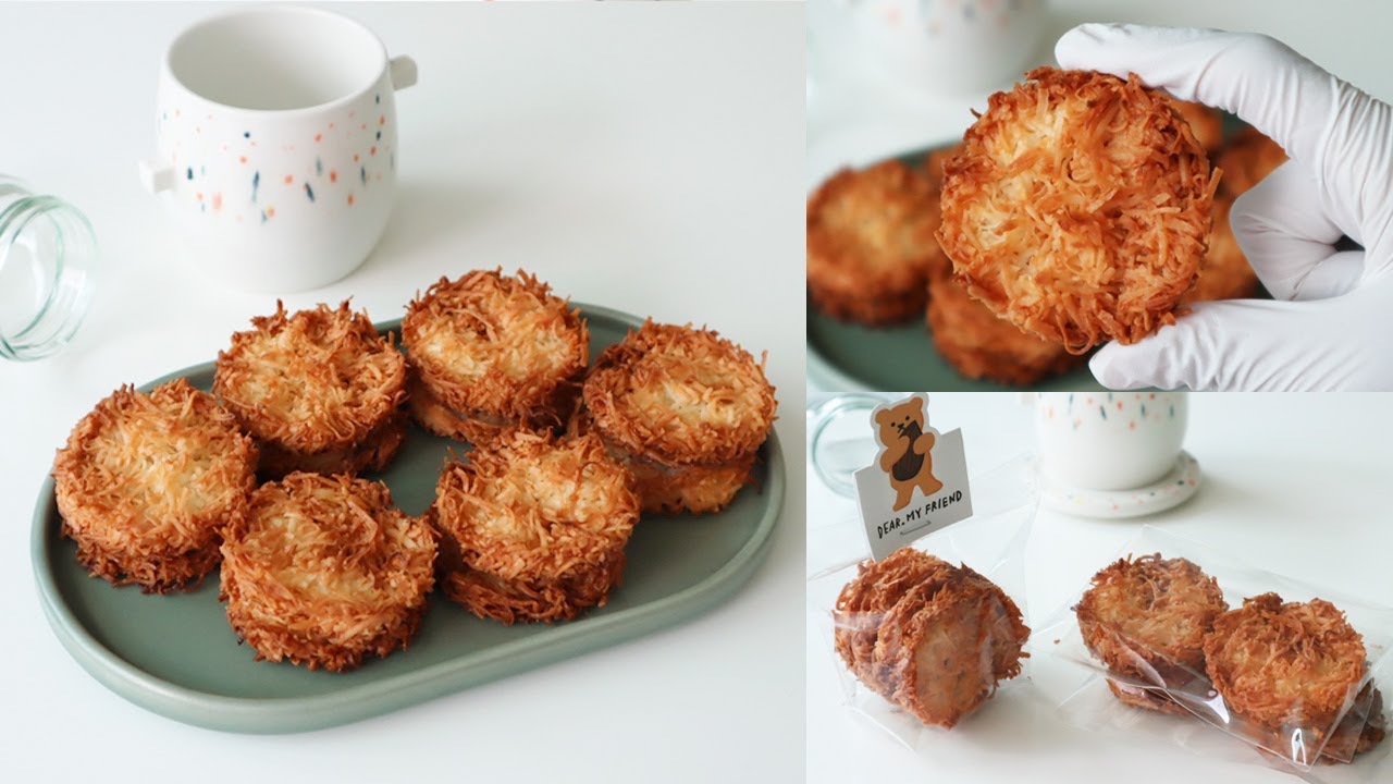 [초초초간단] 3가지 재료로 만드는 코코넛 쿠키 🥥 Coconut Cookies