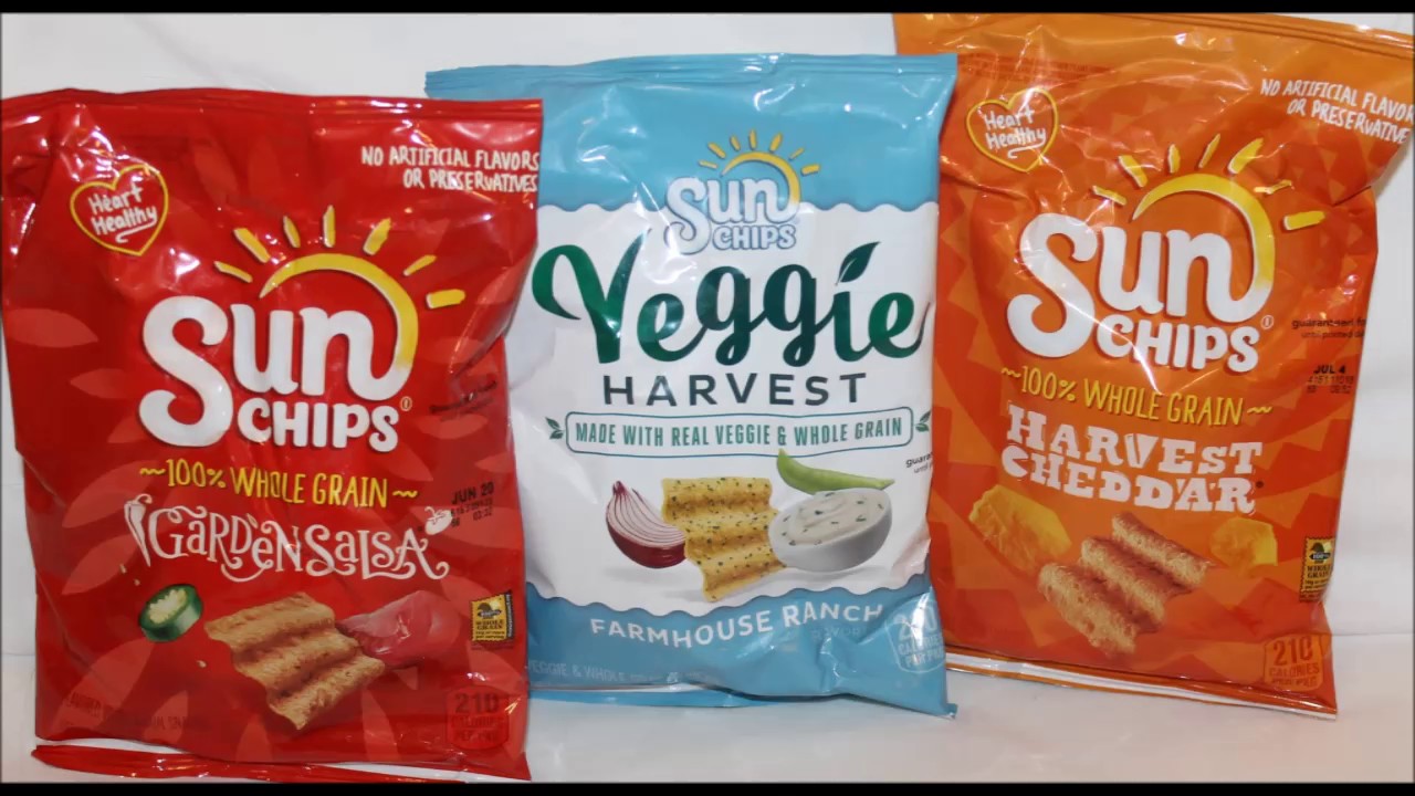 Sun Chips: Garden Salsa, Veggie Harvest Farmhouse Ranch & Harvest Cheddar Review