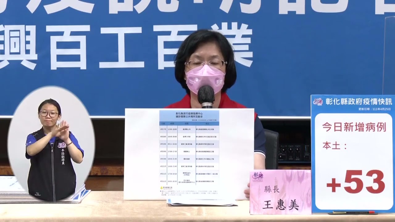 2022/04/25 17:30 彰化縣政府 防疫記者說明會 振興百工百業
