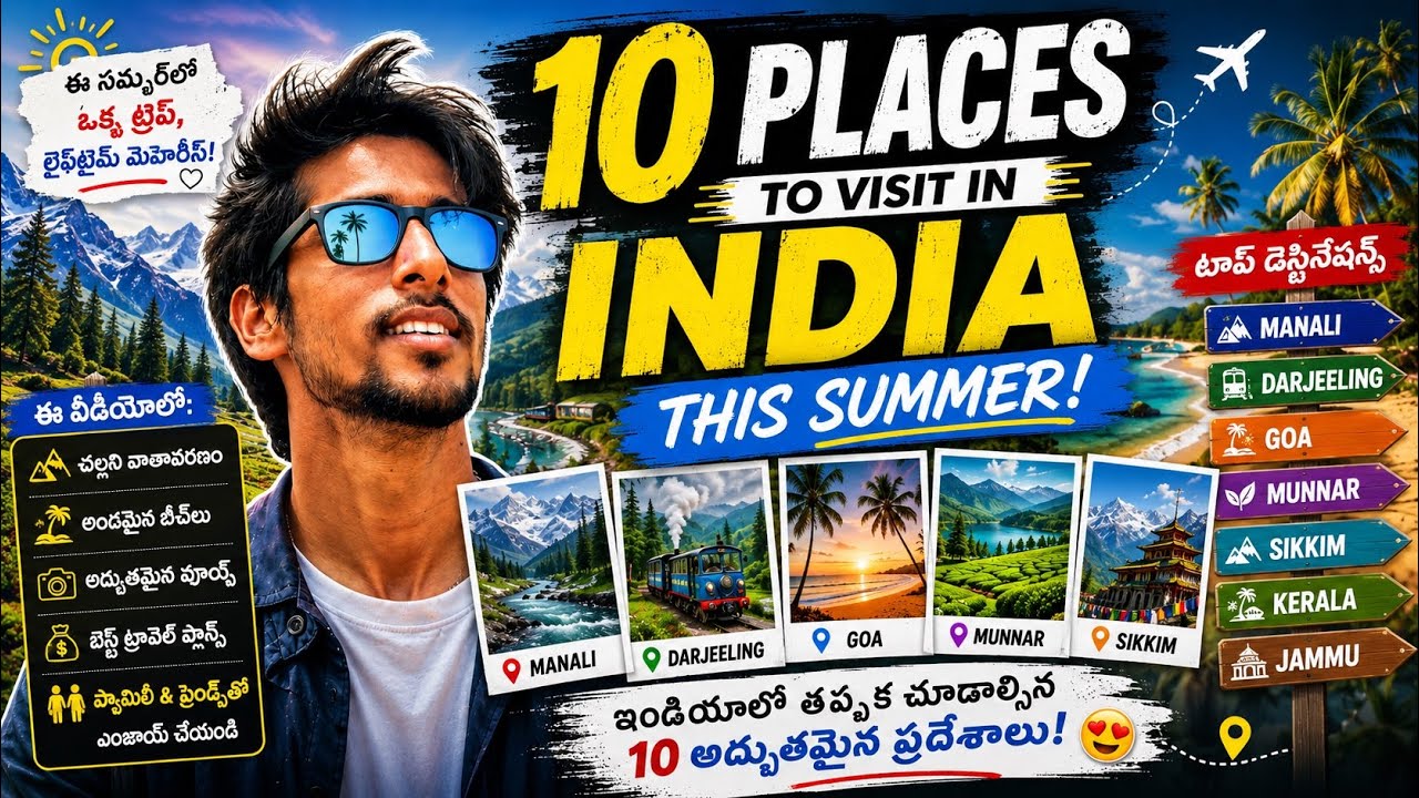 10 Places to visit in India (SUMMER) #top #travel #india #summer #travelwithnvk #telugu
