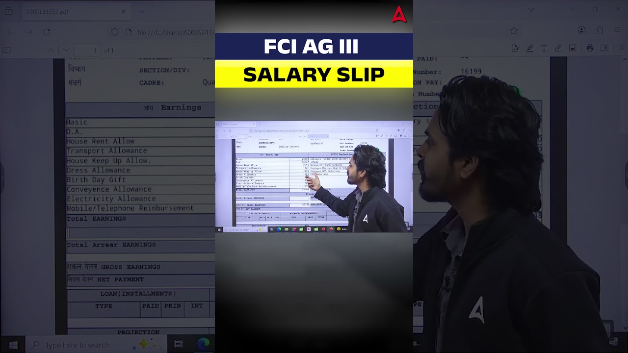 FCI AG III Latest salary slip 