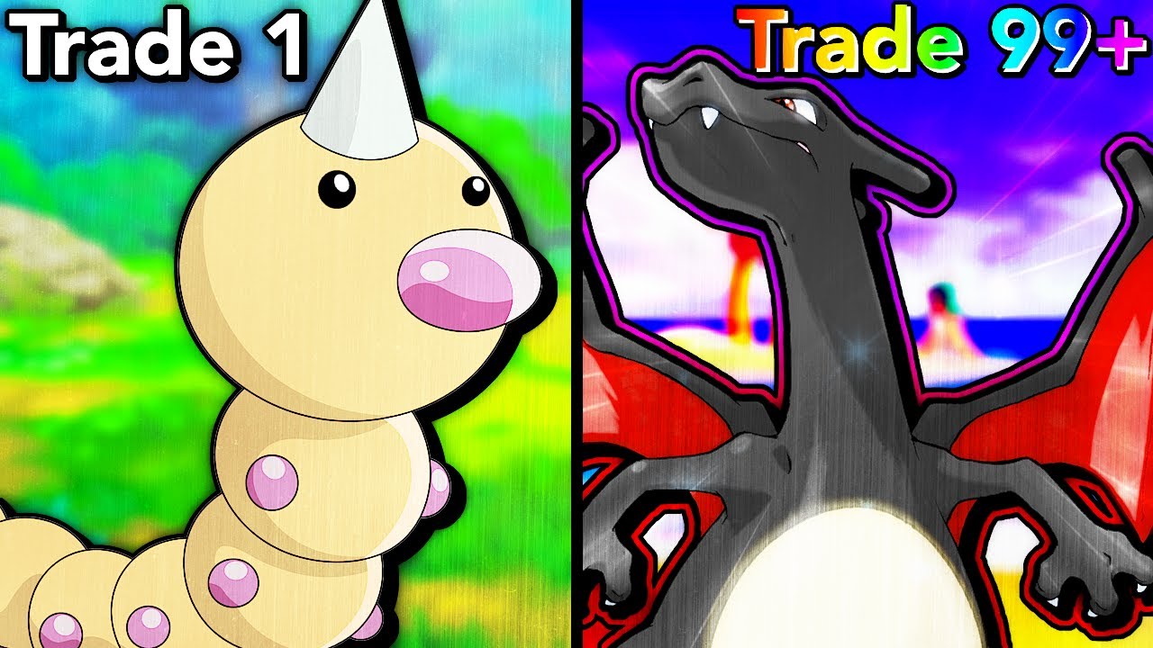 how I traded a WEEDLE for a SHINY CHARIZARD in pokemon... (brick bronze)