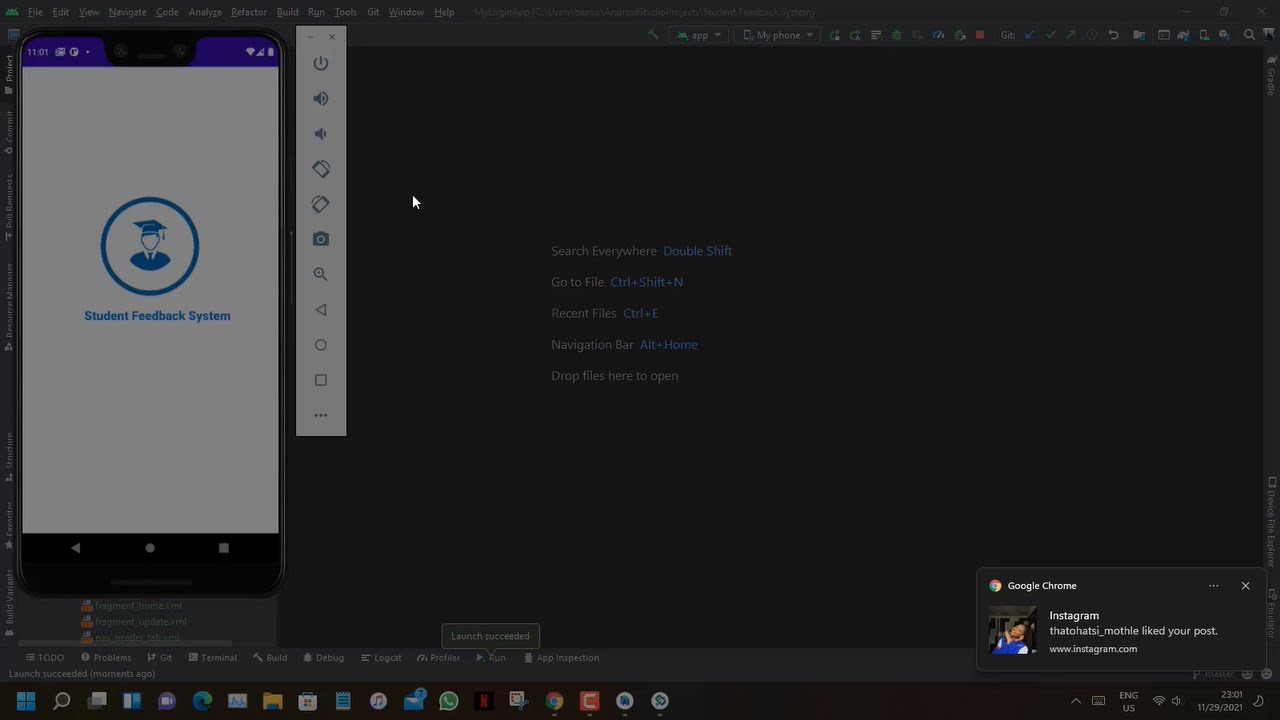 Student Feedback App using Android Studio & MYSQL LITE