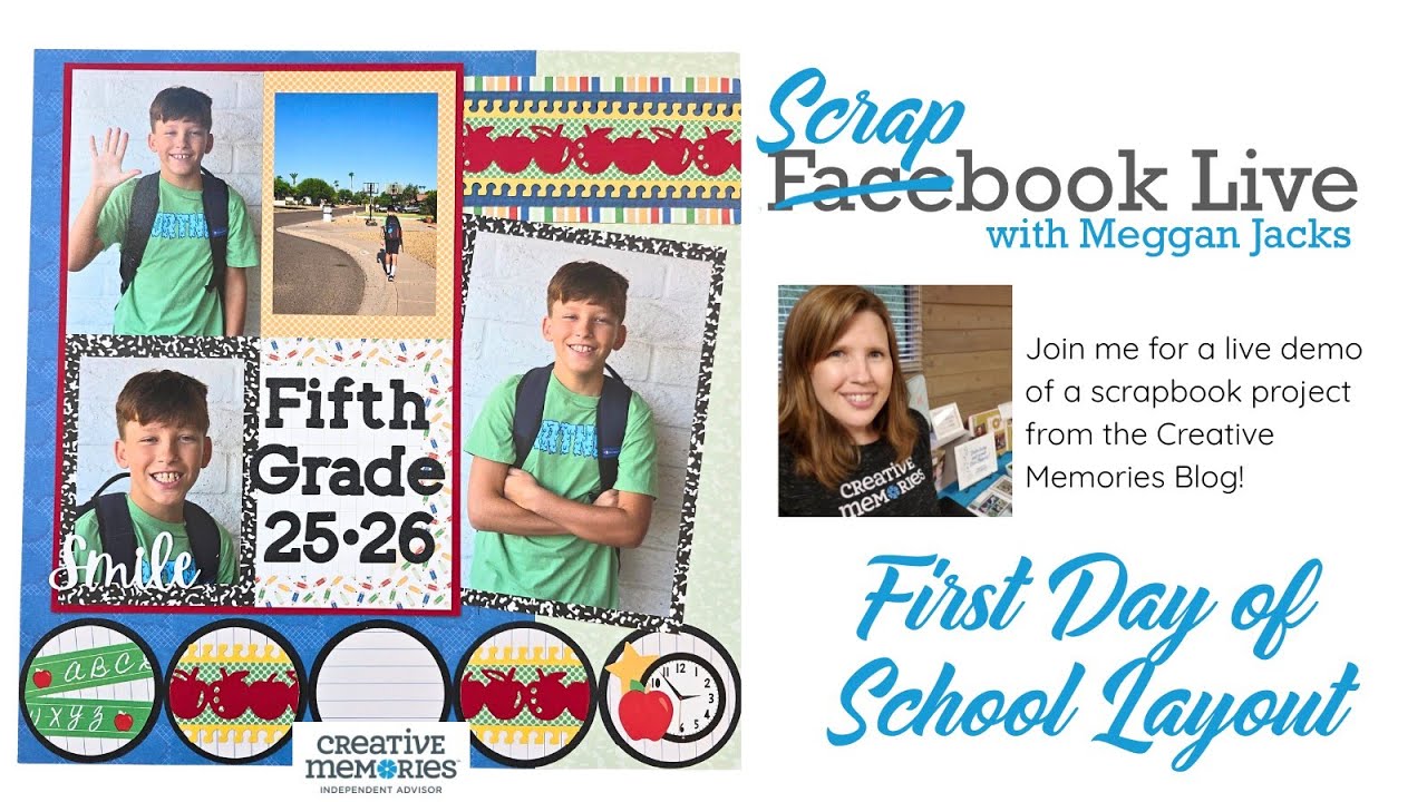 Scrapbook Live: макет первого дня школы