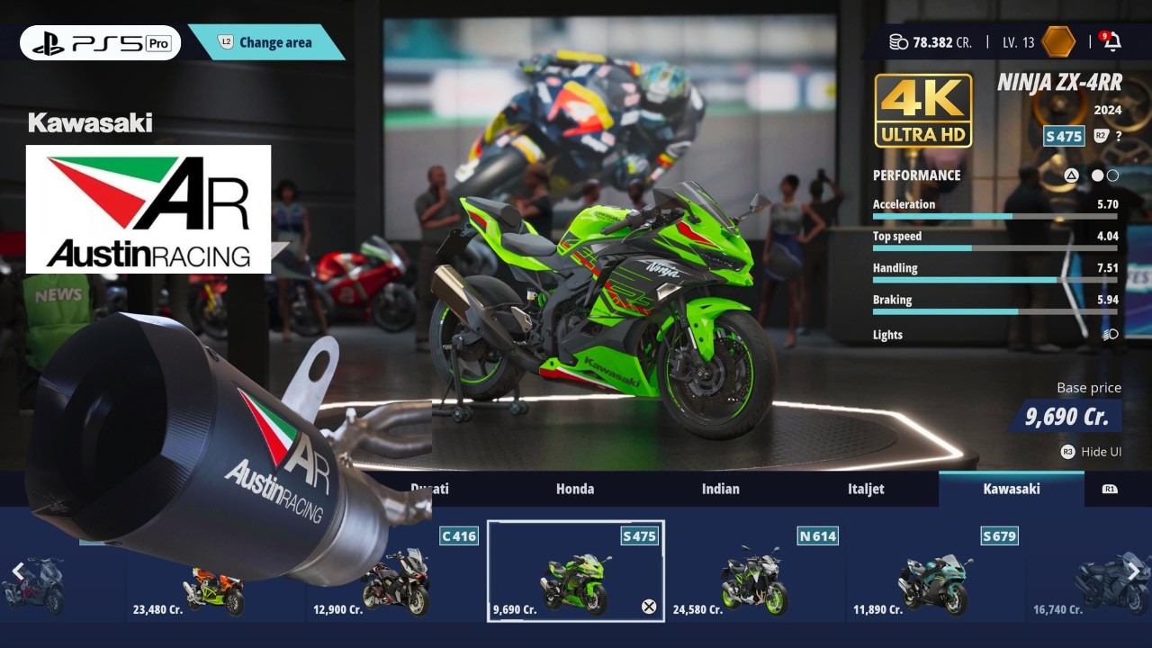 RIDE 6 | Customize Kawasaki Ninja ZX-4RR Austin Racing Exhaust Race Gameplay [4K PS5 Pro]