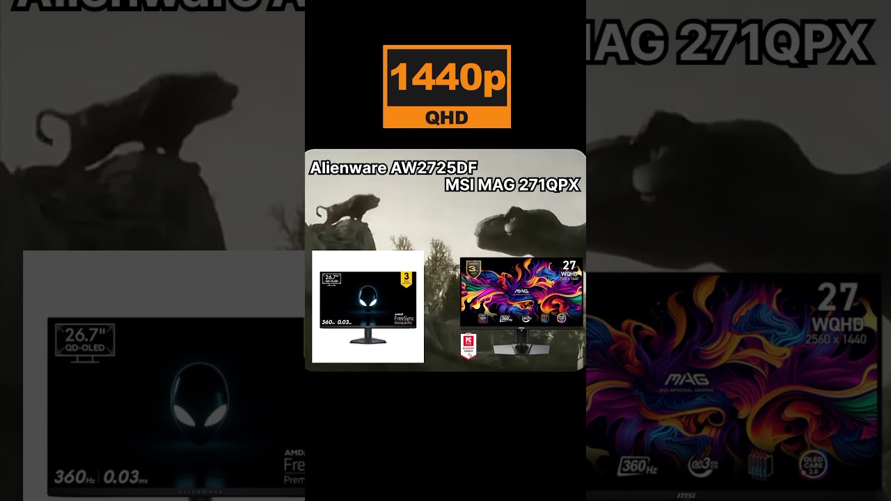 1440p OLED Gaming Monitor Dell Alienware AW2725DF vs MSI MAG 271QPX