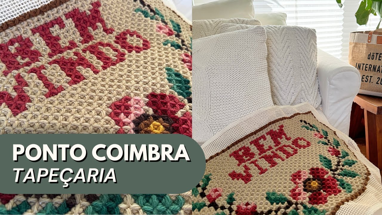 Ponto Coimbra | V&iacute;deo aula Tape&ccedil;aria com Rubia Rubita Home | Passo a passo Bordado
