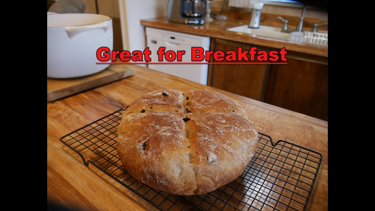 Cinnamon Raisin Artisan Bread in a Dutch oven (2021)