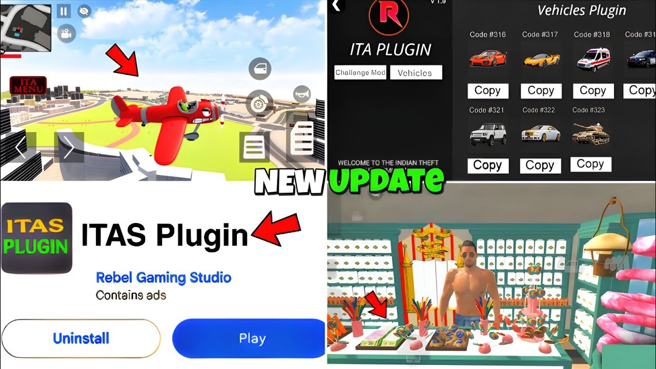Indian theft auto simulator new update 🤯+ ITA PLUGIN Update | And All New Secret Future+Cheat Codes 