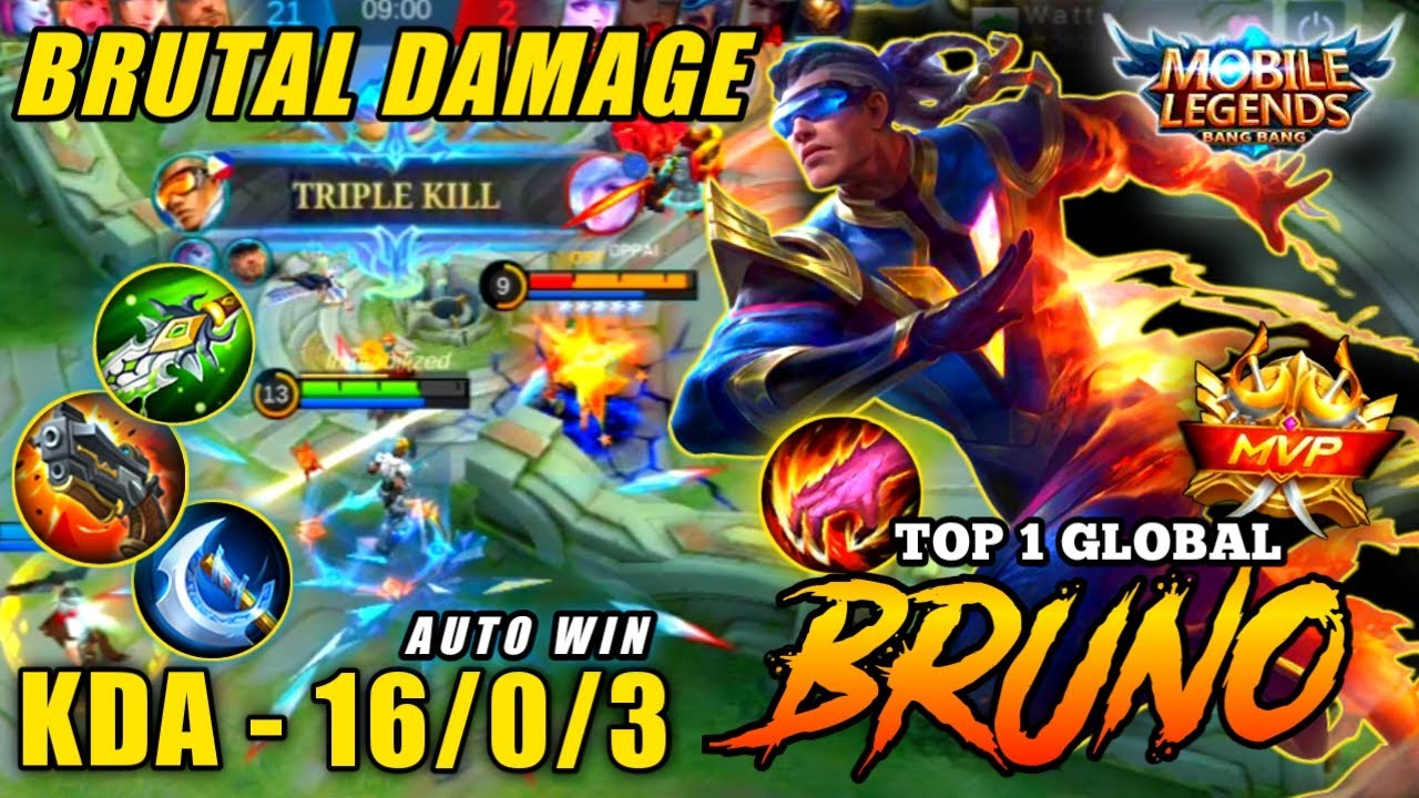 UNSTOPPABLE!!! HURTS BUILD BRUNO 2022 - BEST GAMEPLAY - BUILD TOP 1 GLOBAL BRUNO ~ MLBB
