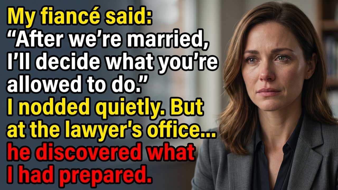 My Fiancé Said, “After We’re Married, I’ll Decide What You’re Allowed To Do,” I Nodded Quietly