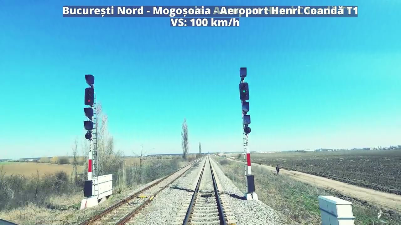 🚂🚃🚃🚃 Cab View București Nord - Aeroport Henri Coandă