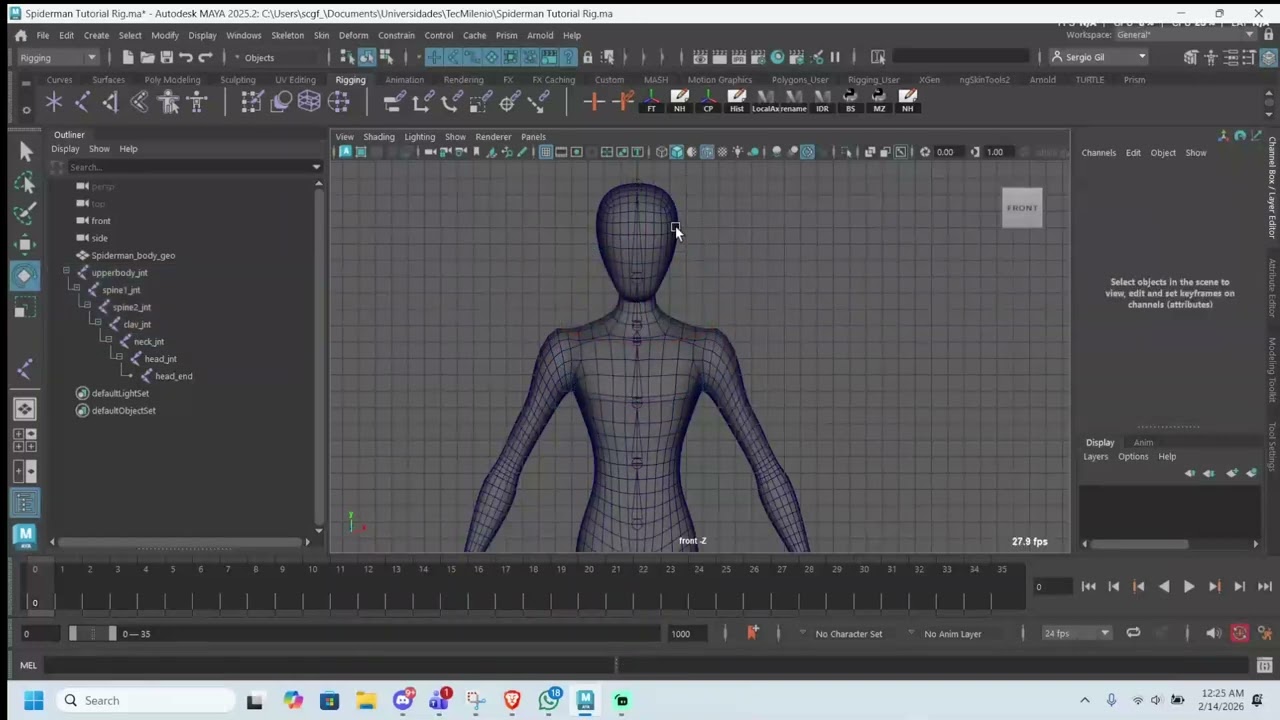 Tutorial de Rigging - Parte 1 (Joints) - Spiderman