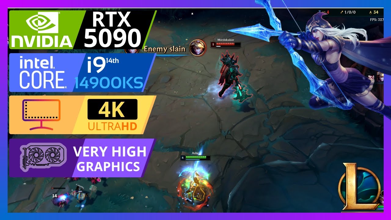 League of Lengends: RTX 5090 - i9 14900KS - 4K Very High Settings