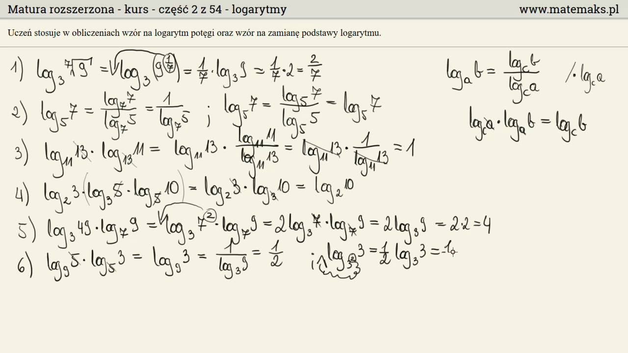 Matura rozszerzona - kurs - logarytmy