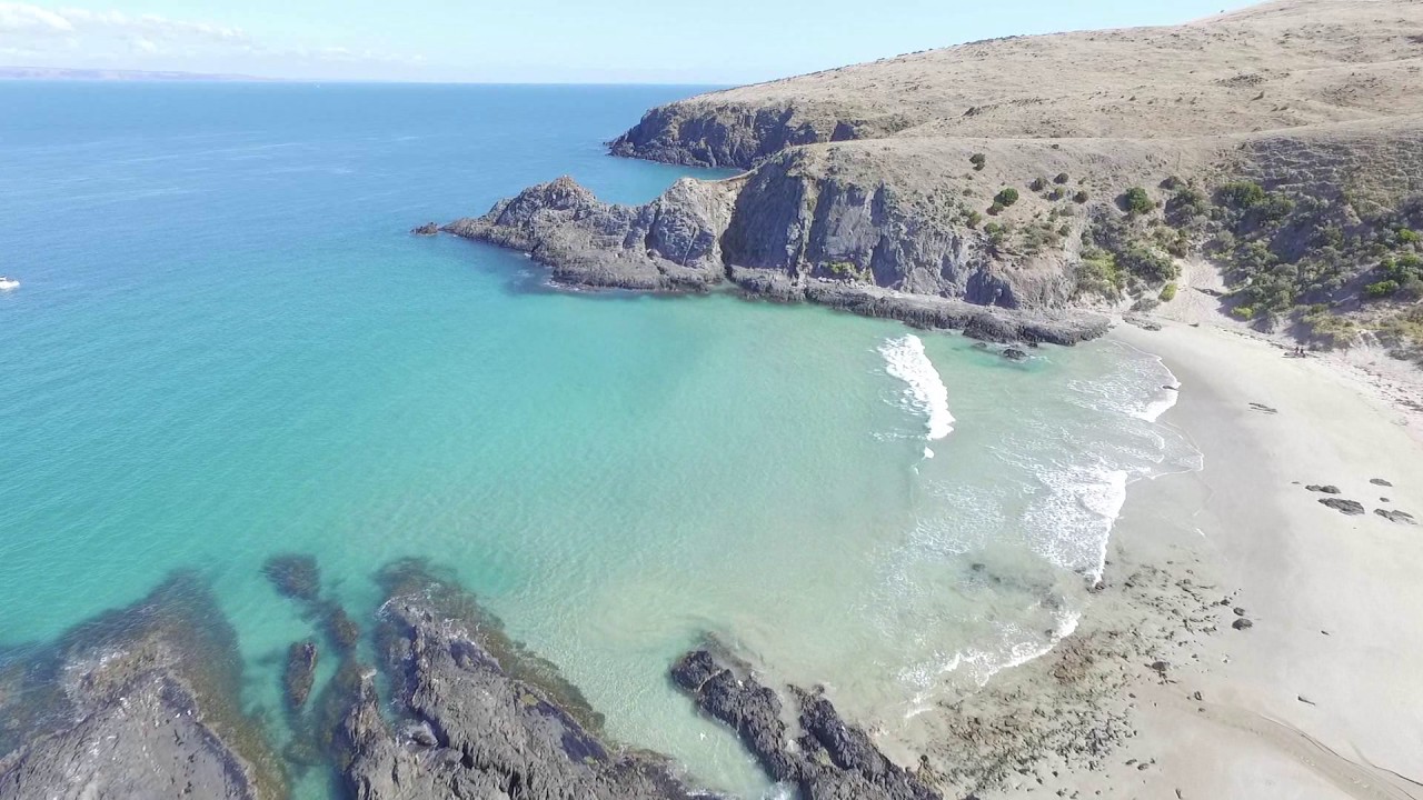 Blowhole Beach, Deep Creek Conservation Park, by drone. 