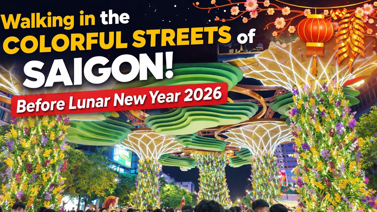 Walking Through the Colorful Streets of Saigon Before Lunar New Year 2026 | Saigon, Vietnam 