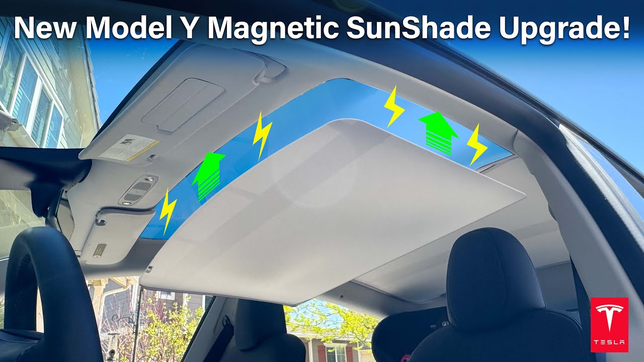 New Tesla Model Y Magnetic Roof Sunshade Upgrade / Install in Seconds 