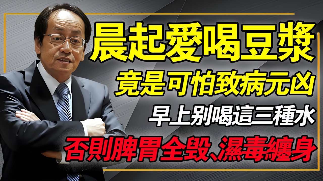 早起喝豆漿，竟是致病元兇？中醫揭秘：早上千萬不能喝這三種水，否則脾胃全毀，濕毒纏身一輩子！#倪海廈 #中醫養生 #經方中醫 #脾胃虛寒 #萬病皆由濕起