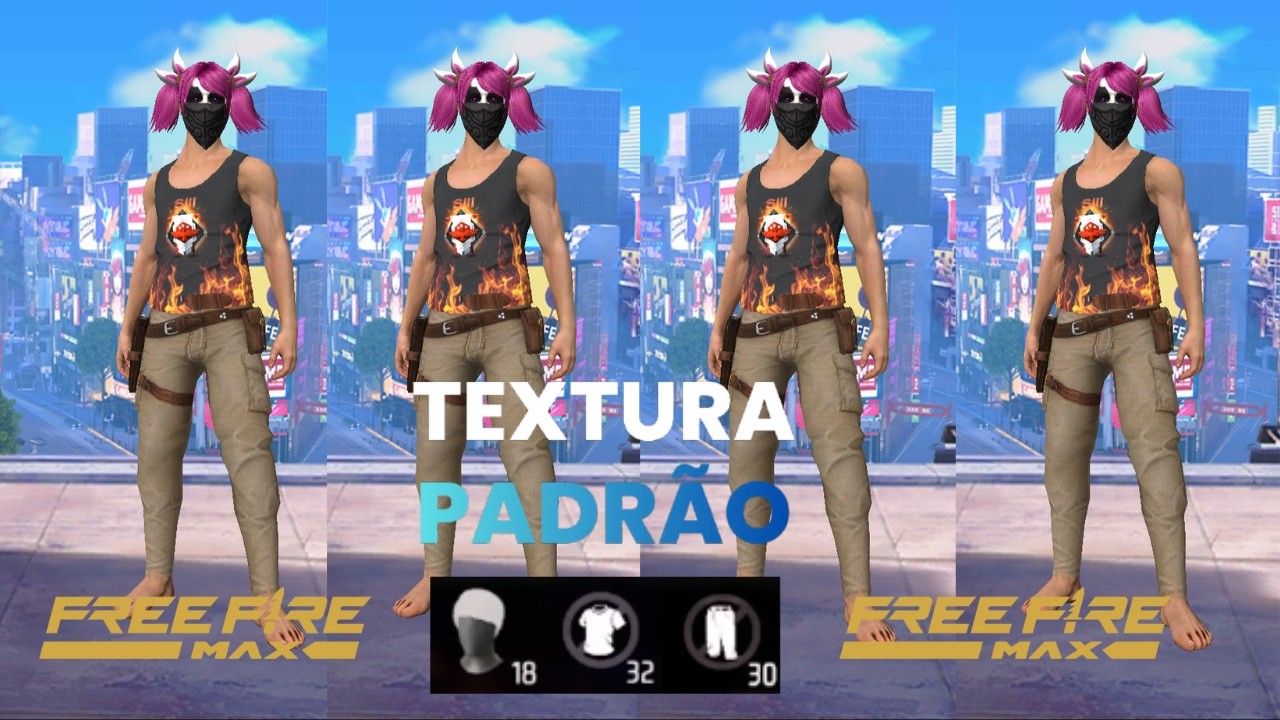 ➡️ PACK de TEXTURA FREE FIRE MAX na ROUPA PADR&Atilde;O - CABELO DO MANDELA + CAL&Ccedil;A AVENTUREIRO - SE7EN FF