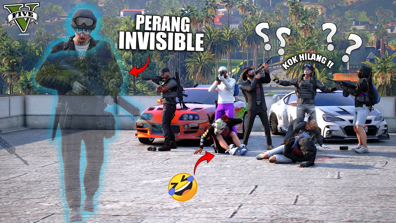 PRANK PAKE MANUSIA INVISIBLE !! MEREKA MARAH BANGET HAHAH !! GTA 5 ROLEPLAY