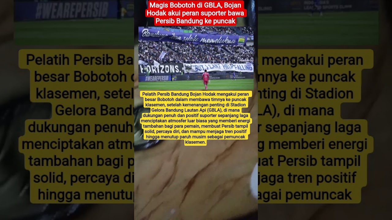 Magis Bobotoh di GBLA, Bojan Hodak akui peran suporter bawa Persib Bandung ke puncak