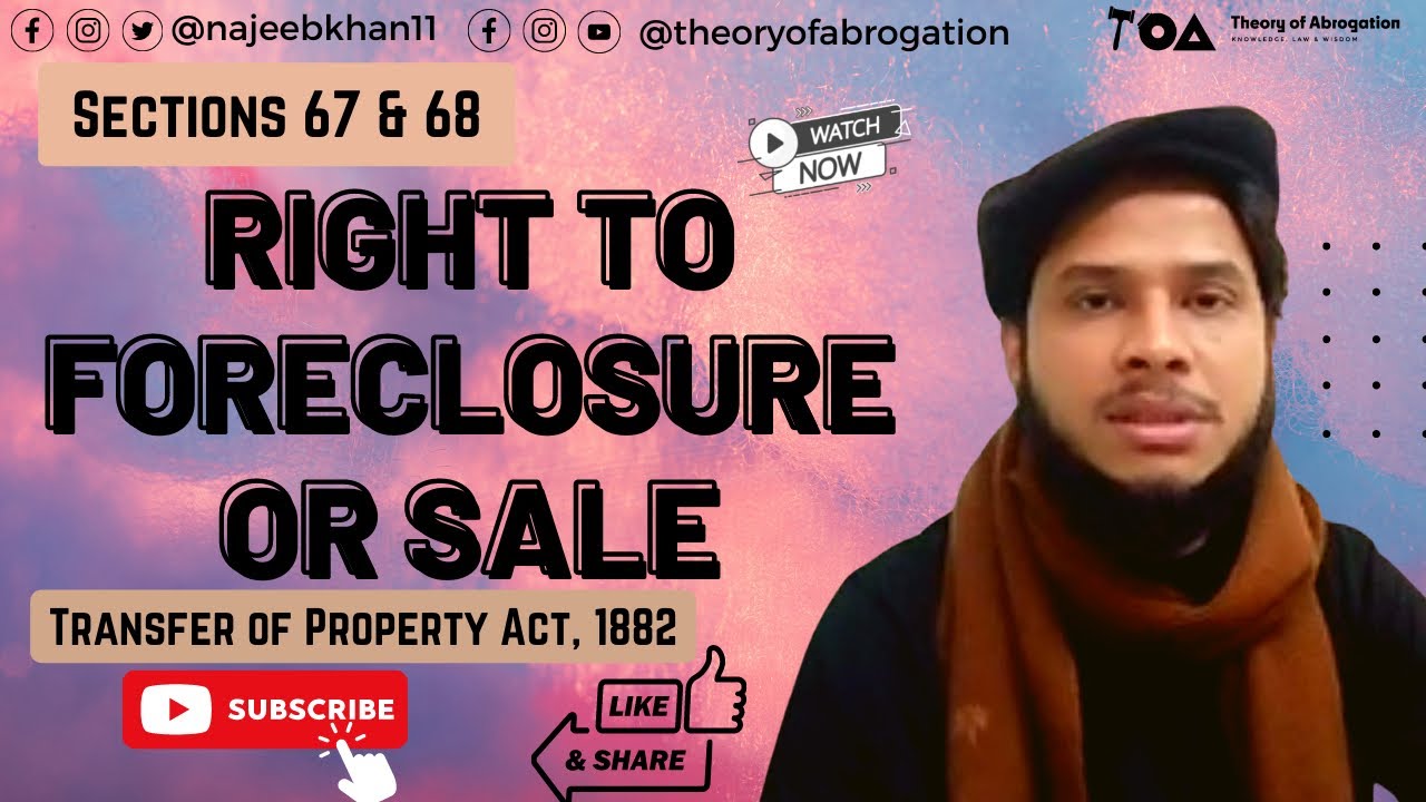 Right to foreclosure or sale: TPA Sec. 67,68