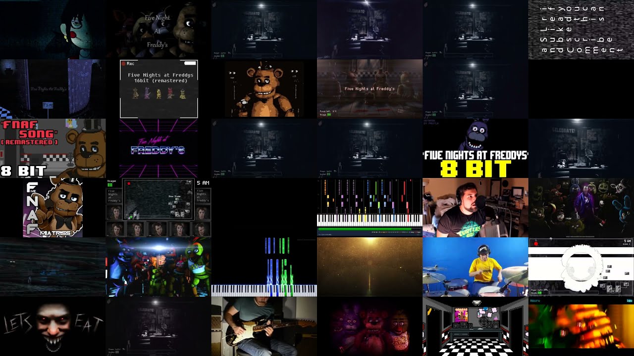 FNAF 1 Song The living tombstone 36 Versions Mashup