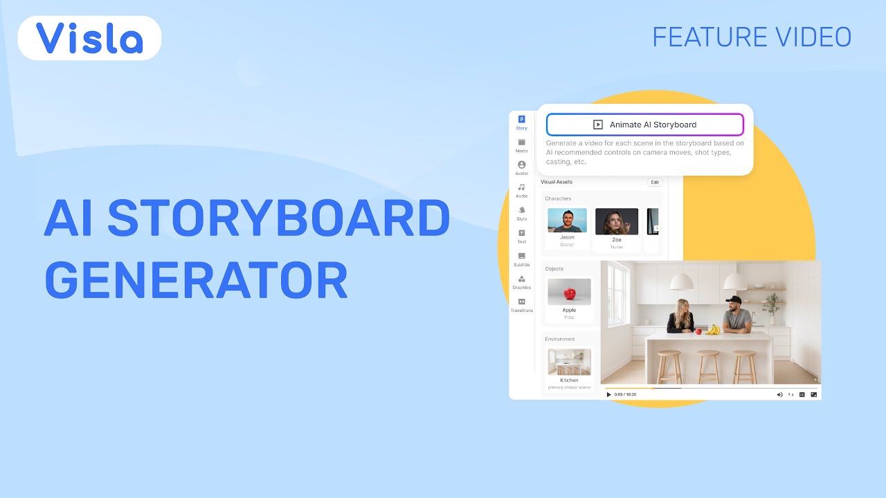Visla AI Storyboard Generator | Plan, Edit & Create Continuous AI-Generated Videos