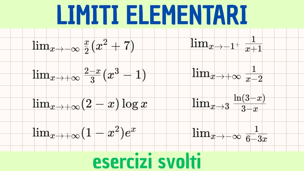 3) calcolo dei limiti elementari - 8 esercizi svolti