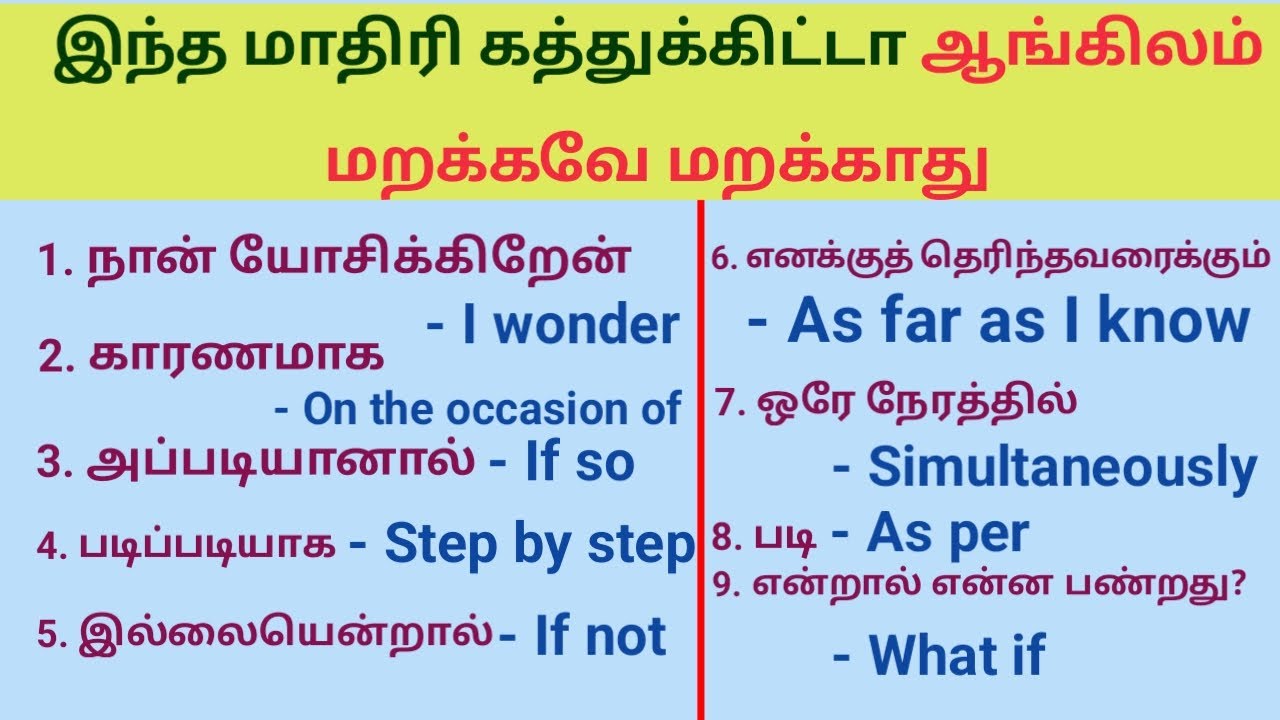 Advanced Daily Use Sentences -2 | Spoken English in Tamil| Spoken English| Latest Sinthanaigal