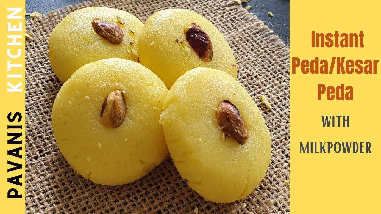 Instant Kesar Peda with Milk Powder | Peda Recipe | Kesar Peda