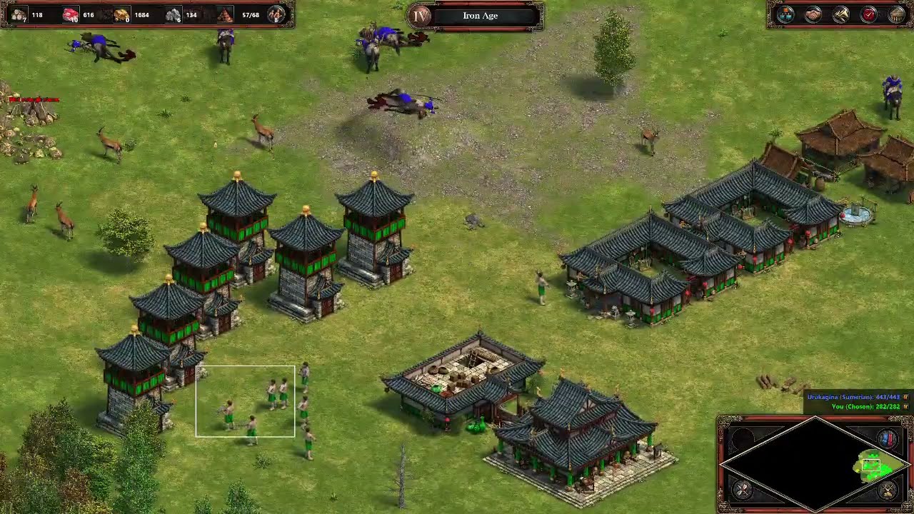 AOE DE - Choson vs Sumeria: Hardest AI & Max game speed