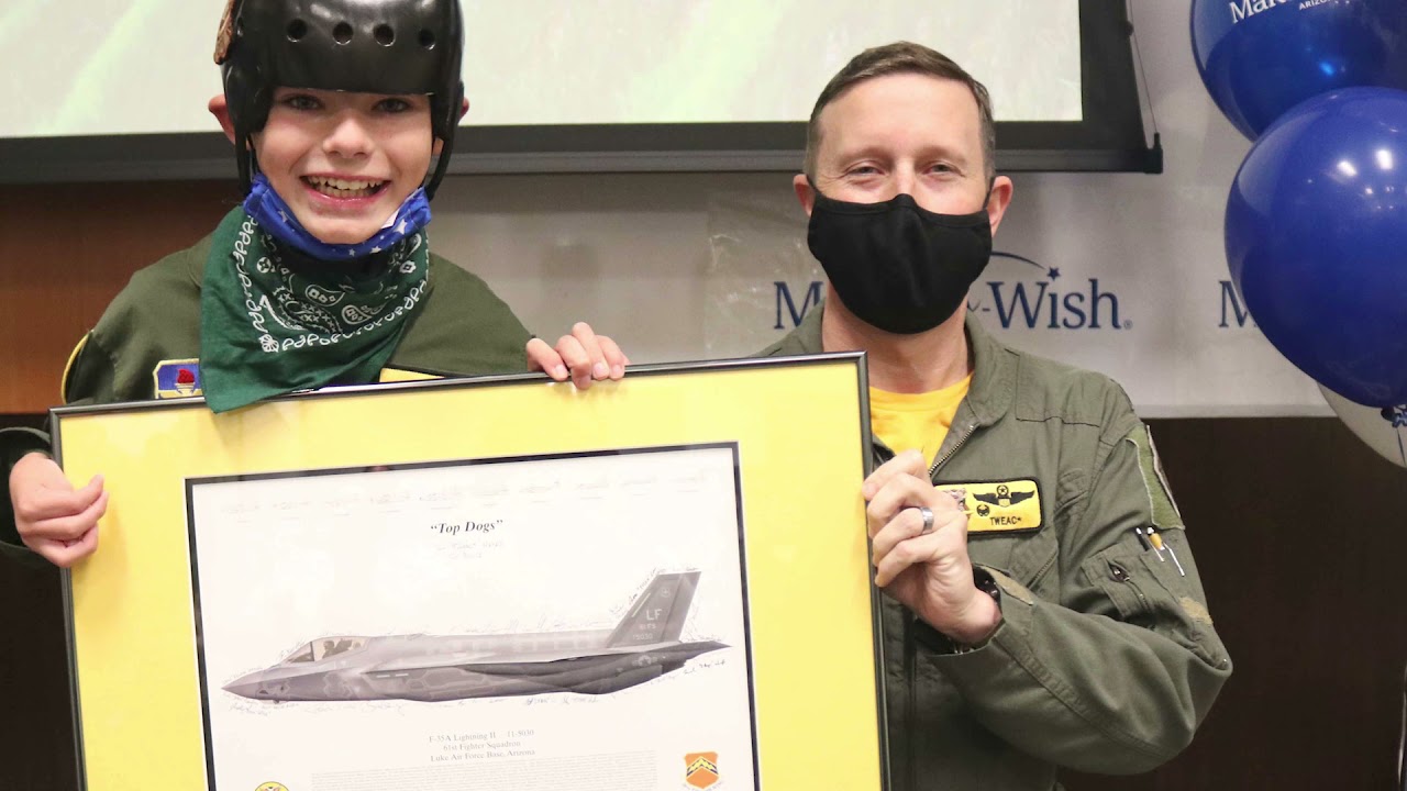 Liam becomes an honorary fighter pilot at Luke Air Force Base