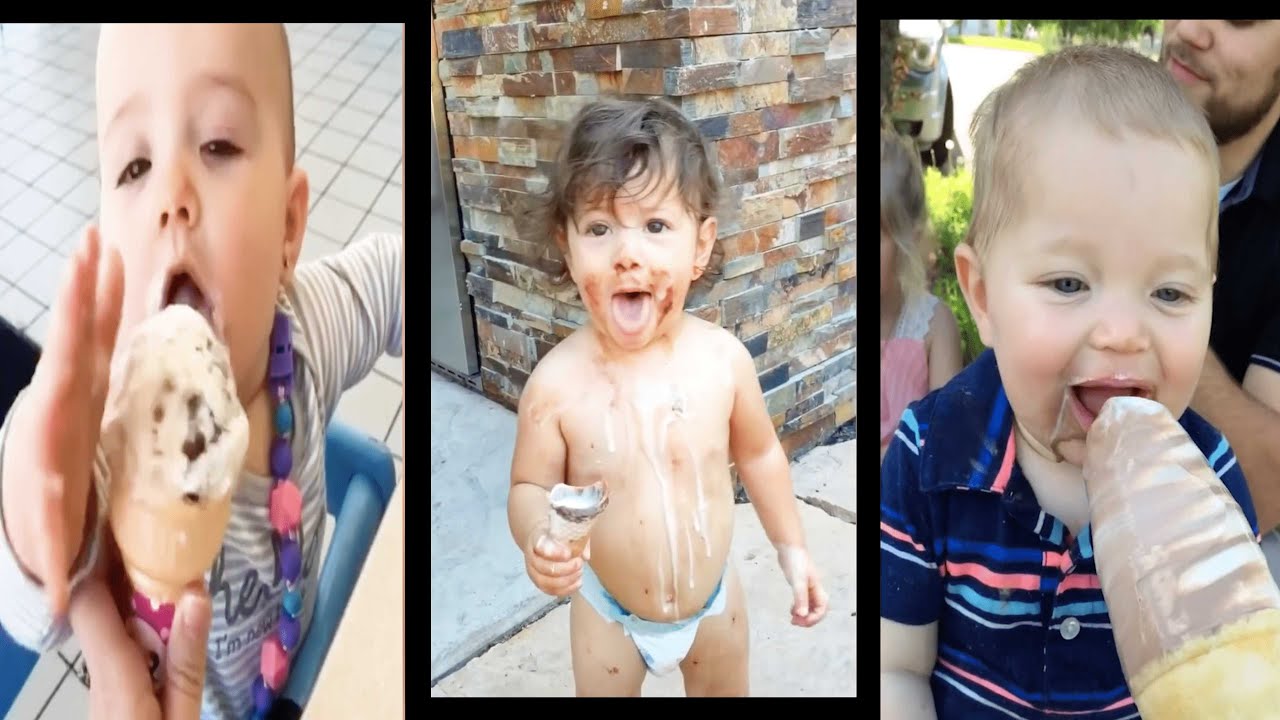Funniest Baby Eats Ice Cream For The First Time 2020 - Cute Baby