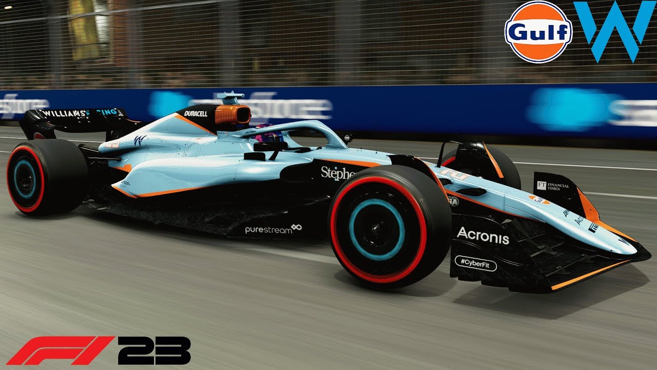 GULF WILLIAMS F1 23 GAMEPLAY (an F1 23 Fantasy Livery)