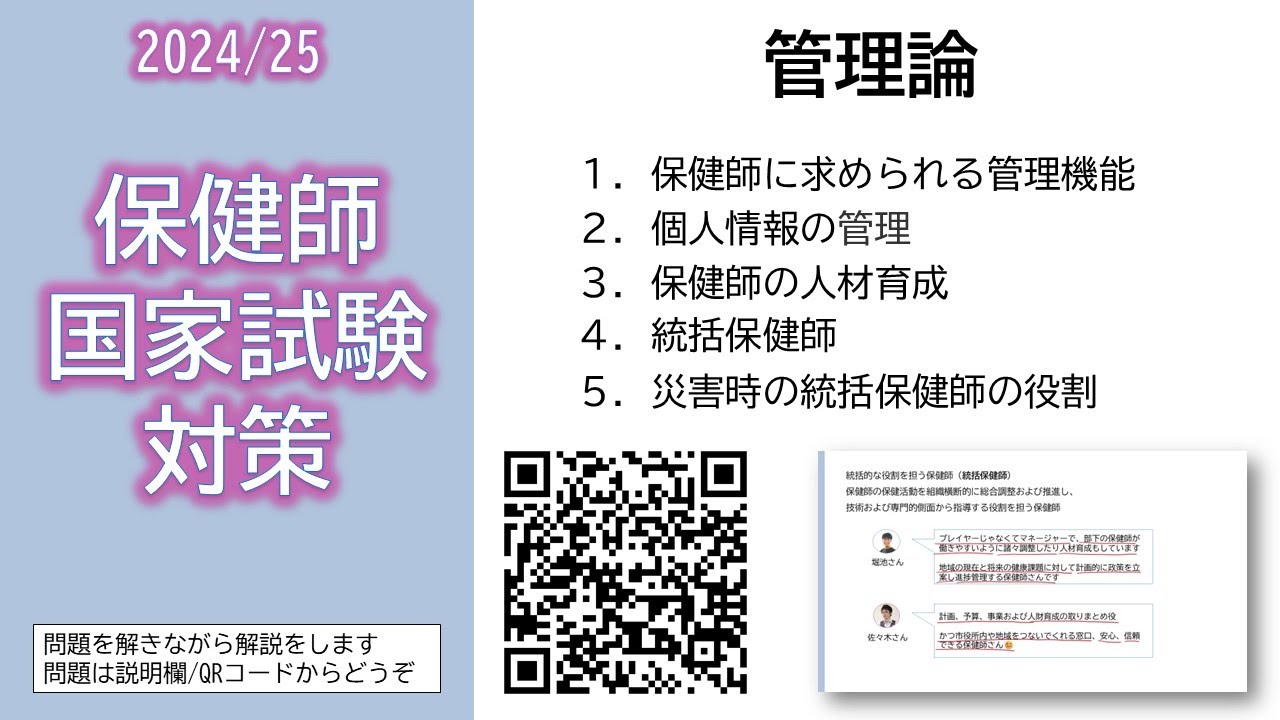 2024/25 保健師国家試験対策・管理論