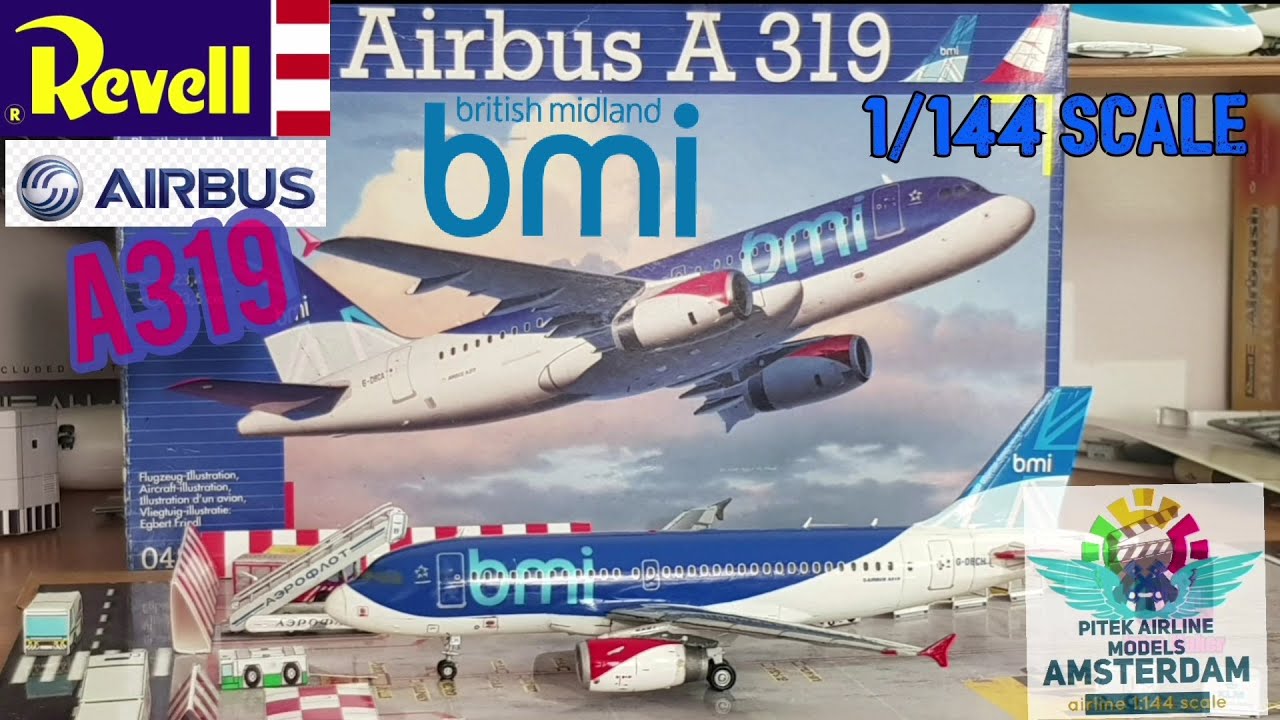 Assembling / Revell / Airbus A319 / BMI livery / 1:144 scale / with unboxing