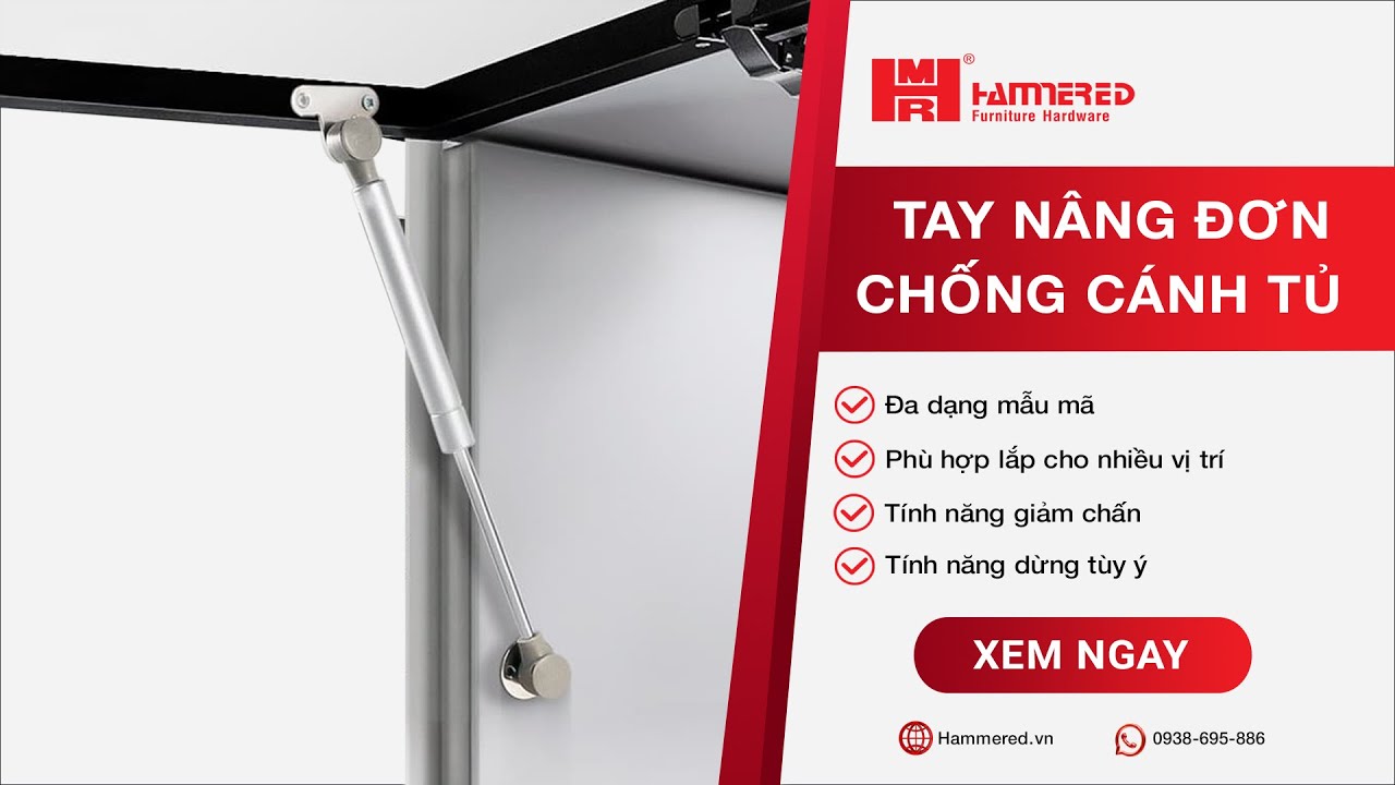 Các loại Tay Nâng Đơn Chống Cánh Tủ | Hammered