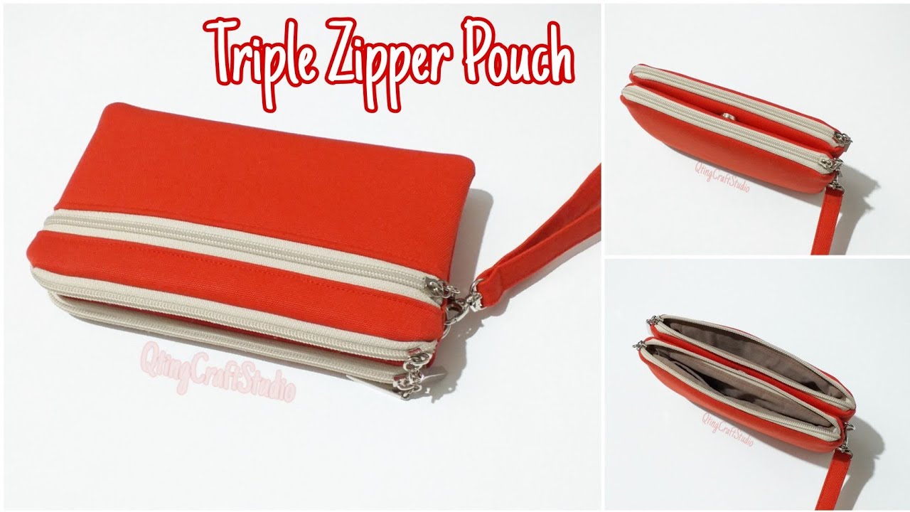 DIY Cara Membuat Dompet 3 Retsleting/Triple Zipper Pouch