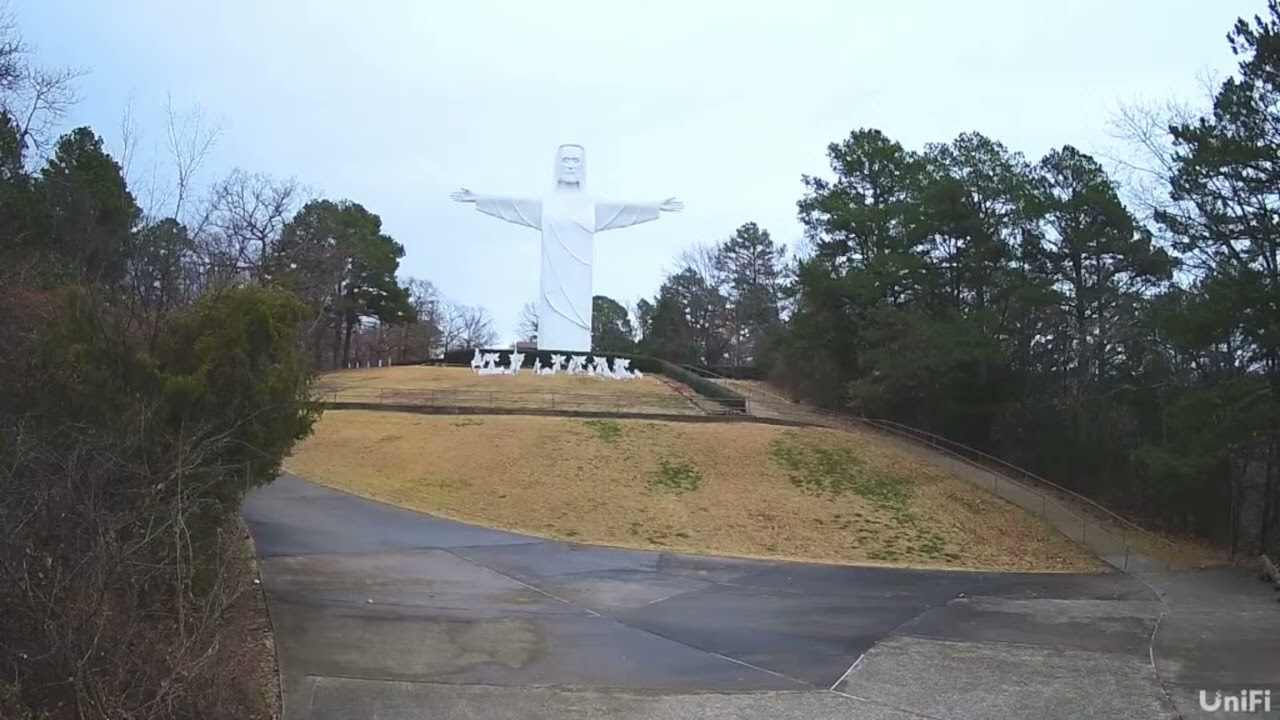 Live View of The Christ of the Ozarks in Eureka Springs, Arkansas at The Great Passion Play