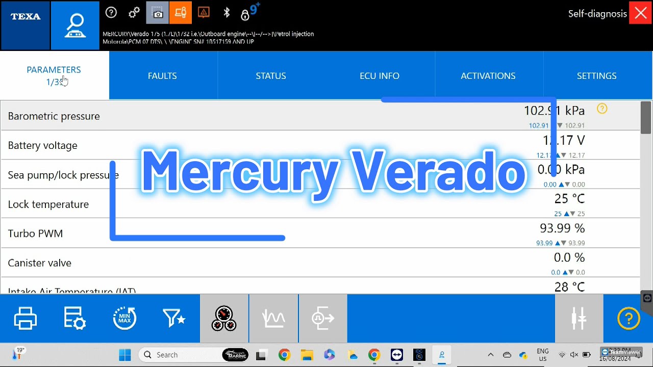 Mercury Verado Diagnostics with Texa TXB