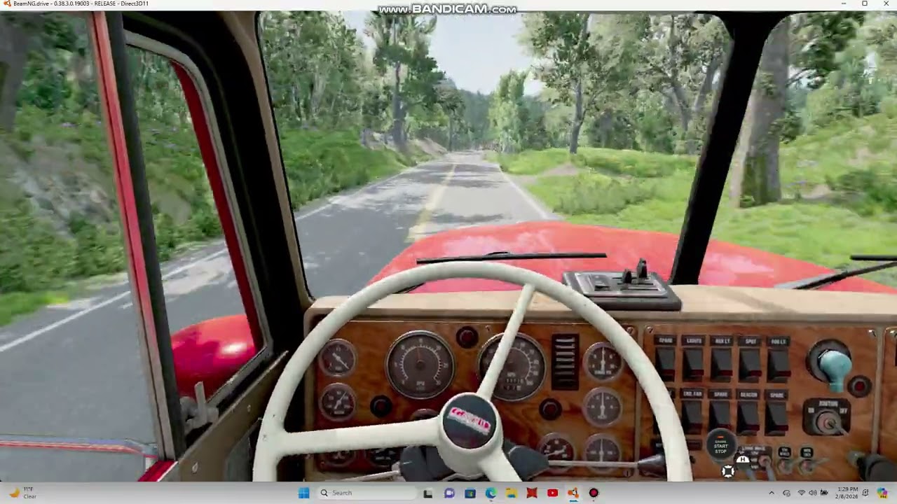 driving to the sawmill